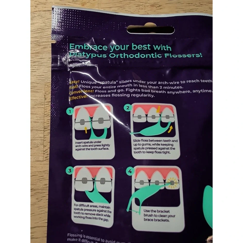 Platypus Orthodontic Flossers for Braces - 30 Ct (5 Pack) Ortho Picks